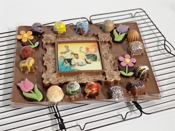 Chocolade fotocadeau met bonbons